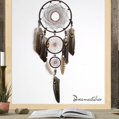 Indian Eagle Feather Dream Catcher Accessories Indoor Pendant Gift Wall Hanging Home Aesthetic Room Wall Decor Boho Decoration