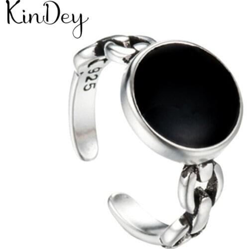 2021 New Charm Boho Black Round Rings For Women Lover Wedding Bridal Valentines Gifts Men Open Retro Antique Rings