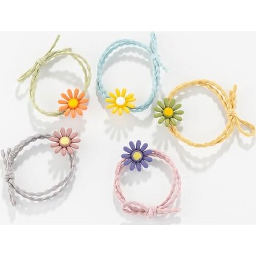 Korean Small Daisy Hair Ring Lovely Flower Headwear Girls Hair Accessories Kids Elastic Hair Bands Children Hair Ropes Wholesale