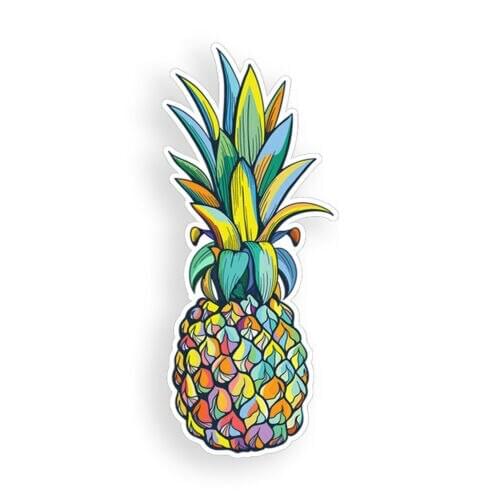 Colorful pineapple plant personality sticker cooler window car bumper decal