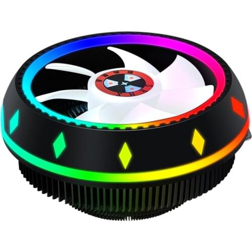 PC Computer Case Fan RGB LED Quiet 100mm Air CPU Cooler for Intel AMD Cooling Fan Silent Heatsink for Intel AMD Radiator