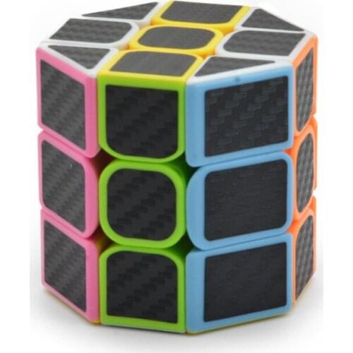 Lefun 5.7cm 3x3x3 Speed Magic Cube Twist Puzzle Toy Brain Teaser Octagonal column Black IQ Game 3x3 Carbon Fibre Octagon Barrel