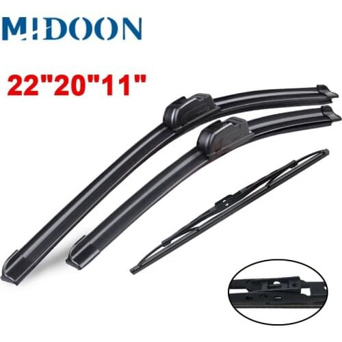 MIDOON Wiper Front & Rear Wiper Blades Set Kit For Jeep Compass MK49 2006 - 2016 Windshield Windscreen Window 22"20"11"