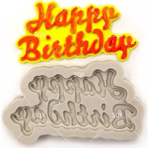 MINI Happy Birthday DIY Silicone Cake Mold Fondant Decoration Mold Cake Tools Cake Decorating Tools Sugarcraft Bakery MR105