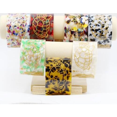 Moda tartaruga escudo manguito pulseiras largas samoa tribal com ouro epóxi venda quente pulseira para a ilha do pacífico jóias