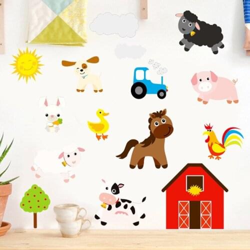 Cartoon animals wall stickers Wall Decals Dinosaur Stickers Decoration Home Decor for Bedroom Living Room DIY Vinyl Wall Decals