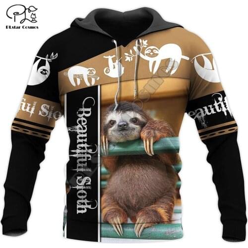 PLstar Cosmos 3D Printed Hunter hunting Sloth Doom Animal Women Men Harajuku Streetwear Funny Hoodies/Sweatshirt/Jacket