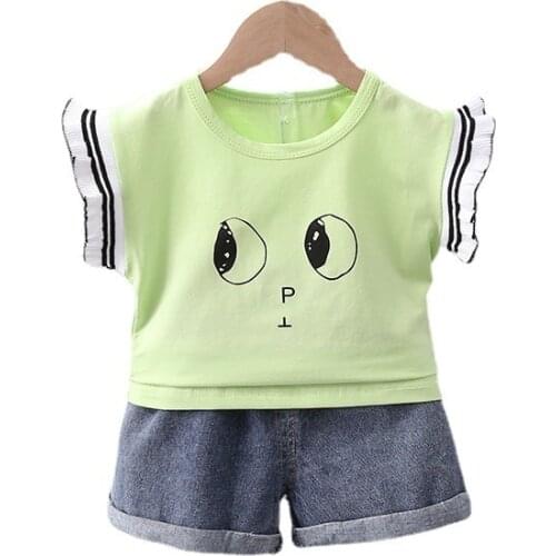 New Summer Baby Girls Clothes Fashion Children Cute Cotton T-Shirt Shorts 2Pcs/Sets Toddler Sport Casual Costume Kids Tracksuits