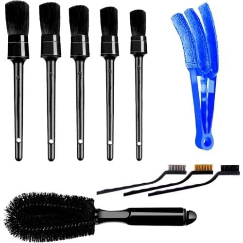 Novel-Car Detailing Brush Set Car Interior Cleaning Kit Includes Wire Brush Premium Detail Brush for Cleaning Interior