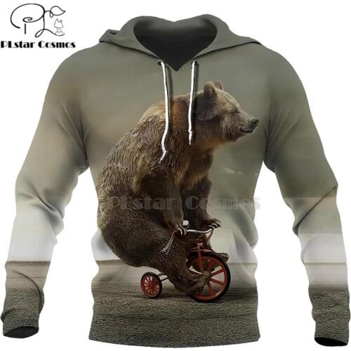 PLstar Cosmos bear HUNTING 3D Printed Hoodies/Sweatshirt/Zipper hoodies men Women bear Bow Hunter battle jacket style-3