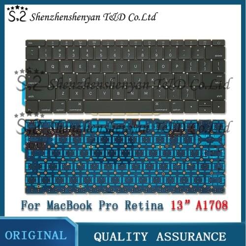 Original New For Macbook Pro 13.3 "Retina A1708 US/UK/Korean/French/German/Russian Keyboard MLL42 MPXQ2 Late 2016 Mid 2017