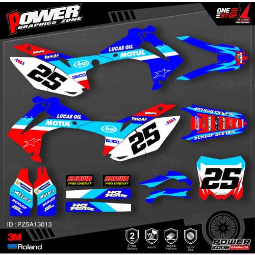 PowerZone Custom Team Graphics Backgrounds Decals 3M Stickers Kit For HONDA 2014-2017 CRF250R 2013-2016 CRF450R 013