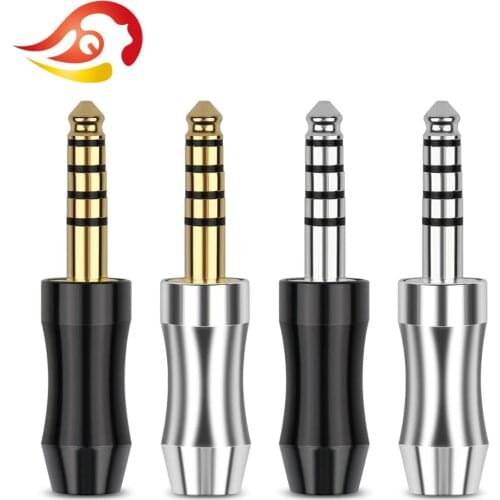 QYFANG 4.4mm Earphone Plug 5 Pole Stereo Rhodium/Gold Plated Copper Balance Audio Jack Wire Connector HiFi Headset Metal Adapter