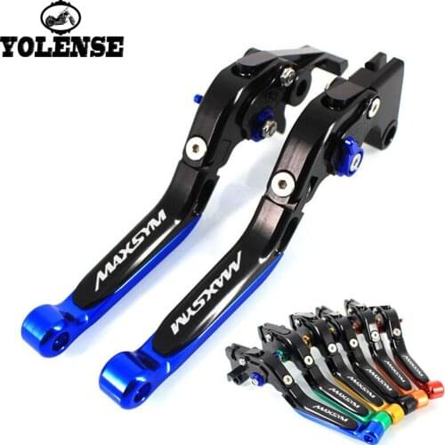 Motorcycle Accessories CNC Adjustable Folding Extendable Brake Clutch Lever With logo For SYM MAXSYM 400 400i 600 600i ALL YEAR