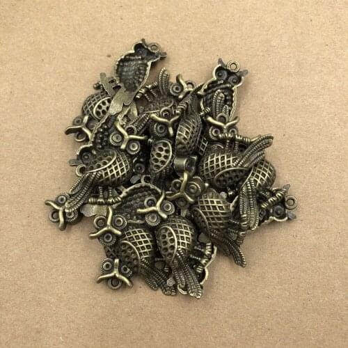 Retro owl Charms Pendants for Necklace Bracelet Jewelry Making DIY Handmade 5ps 3.4cm