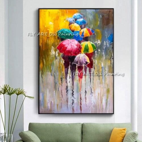 Artist Handmade High Quality Art Rainy Dream Country Oil Painting On Canvas Abstract Oil Painting Lover Oil Painting
