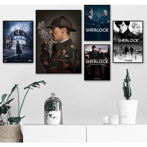 Sherlock TV series Movie Nordic Posters And Prints Wall Art Canvas Painting Wall Pictures For Living Room Decor