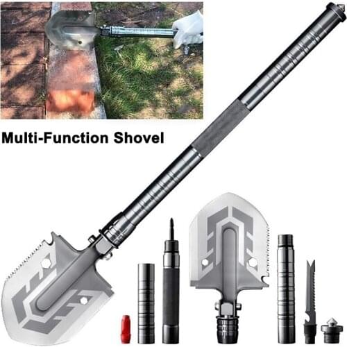 Folding Shovel Military Survival Shovel Multi Tool Portable Tactical Entrenching Tool Camping Hiking Fishing Emergency