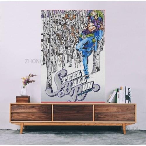 Steel Ball Run SBR Anime Wall Art Framed Wooden Canvas painting poster prints for living room Home Frame decor Painting