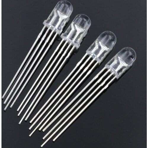 Light Emitting Diode F5 5mm Round Head Four Legs Full Color RGB Bright Common Anode Direct Insert LED Lamp Beads