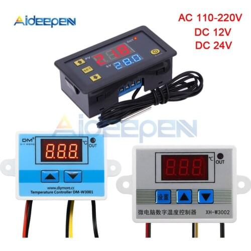 W3001 W3002 W3230 LED Digital Thermostat Temperature Controller AC 110V-220V DC12V 24V Thermoregulator Heating Cooling Control