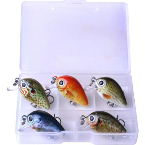 YUZI 5PCS/Box Hard Mini Crankbaits Small Cranks Baits Fishing Lures 2.7cm/1.5g Wobbler Good Painting Fishing Tackle