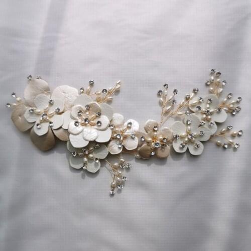 Freshwater Pearls Jewelry Bridal Hair Clip Comb Floral Women Barrette Handmade Wedding Hair Piece Accessories