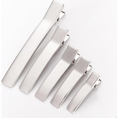 Hair Clips Blank Flat Metal Double Prong Alligator Hairpins For Woman Girl Bow Flower Headwear Barrettes DIY Accessories