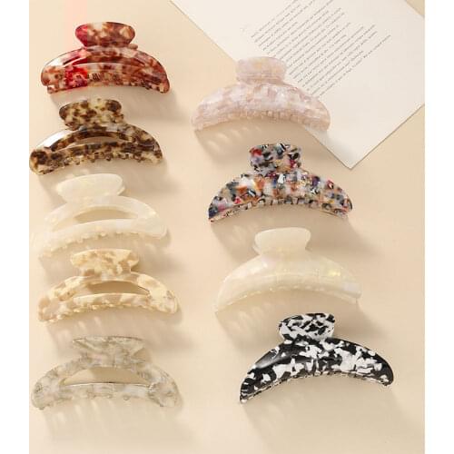 Fashion 10cm Elegant New Acetate Large Hair Claw Bath Clip Ins Big Size Crab Pastel Color Claws for Women Hair Accessories