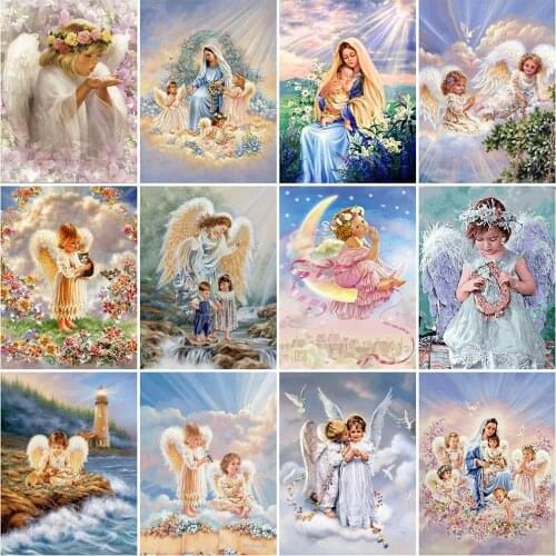 ZOOYA 5D DIY Diamond Painting Angel Cross Stitch Kit Diamond Embroidery Portrait Mosaic Rhinestones Art Home Decor