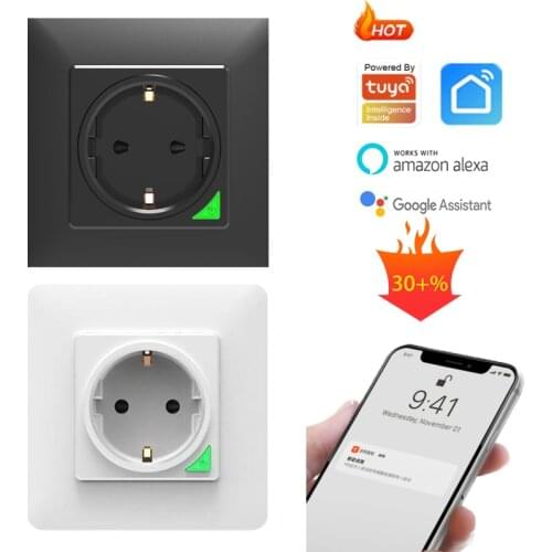 1/2/5pcs Wireless WIfi Smart Socket 16A EU Plug Support Tuya Smart Life APP Control Automation Work With Alexa Google Home IFTTT