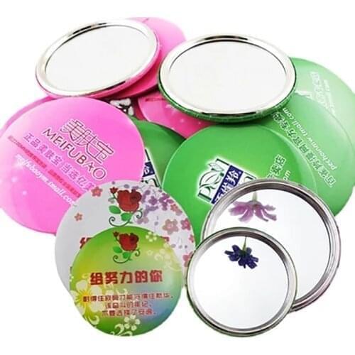 100pcs 75mm Advertising mirror Button badges Round mirror tin button badge mirror