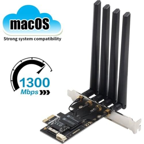 1750Mbps BCM94360CD PCIe Desktop WiFi Card Bluetooth 4.0 Dual Band 2.4G/5GHz 802.11ac Wireless Adapter Airdrop MacOS Hackintosh