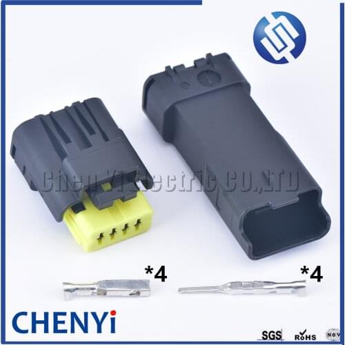 2 Sets 4 Pin 1.5mm Auto male or female FCI electrical plug waterproof joint cable connector 211PL042S0049 211PC042S4021