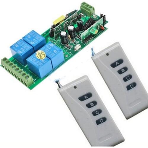 2016 85v~250V 110V 220V 4 CH RF Wireless Remote Control Light Switch 2 transmitter Security System Garage Doors Electric Doors