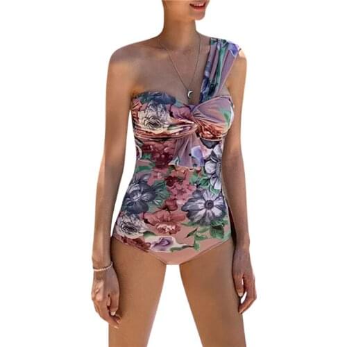 2021 Summer Lady Swimsuit Woman Bikini Romper Backless Off-Shoulder No-Sleeve Bandage Beachwear One Piece Bikini Bathingsuits
