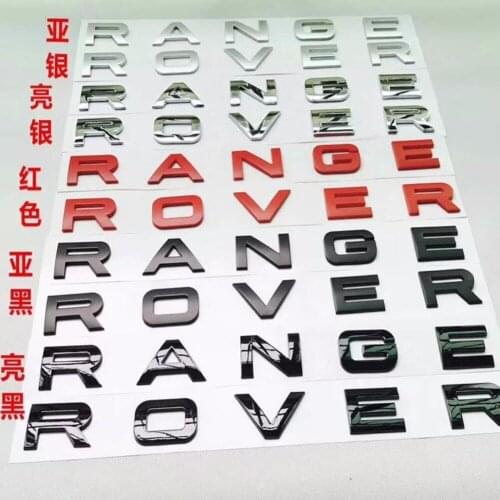 20X NEW Chrome Matt silver glossy black red hood front badge Letter emblem for Range rover Land rover car stickers