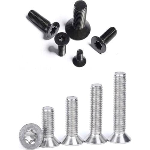 5-50PCS M2 M2.5 M3 M4 M5 M6 M8 Six lobe stainless steel or steel with black grade 10.9 torx countersunk head screw screws