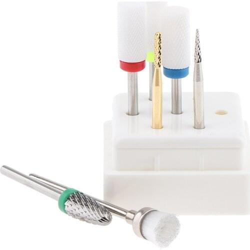 7pcs 3/32 Shank Ceramic Nail Drill Barrel Bit Nail Art Manicure Machine Professional Tools
