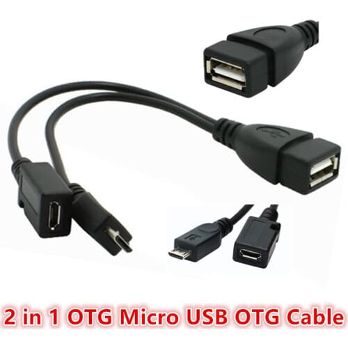 2 in 1 OTG Adapters micro usb male female to USB female cable OTG adapter for Andriod Phone