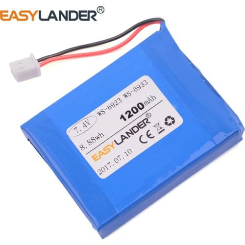 High capacity 7.4V 1200mAh Li polymer Li ion battery For satlink WS-6933 WS-6923 WS6923 WS6933 satellite finder