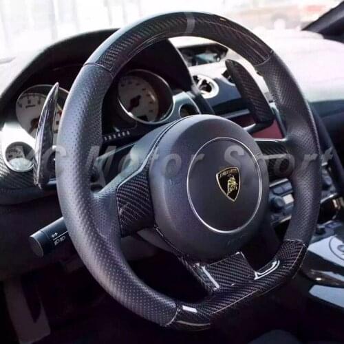 Car Accessories Dry Carbon Fiber Matte & Glossy Shift Paddle Cover Fit For 2003-2014 Gallardo LP550 LP560 LP570 Wheel Shifter