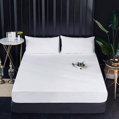 White Bedding Fitted Sheet Waterproof Mattress Cover Bedspread Home Hotel Sheet Bed Cover Elastic Band Bed Sheet Couvre Lit