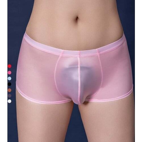 Underwear Men Boxer Shorts Pouch Big Penis Lycra Bulge Panties Shiny Underpants Seamless Enhances Boxershorts men underwear