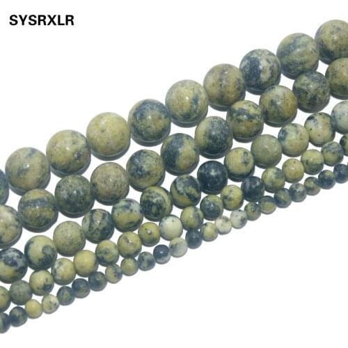 Free Shipping Mix Color Yellow And Green Turquoises Natural Stone Beads For Jewelry Making DIY Bracelet 4/ 6/8/10 /12 MM Strand