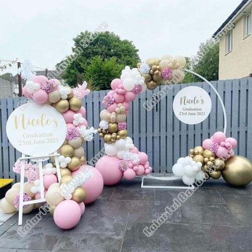 Wedding Birthday Party Decor White Gold Maca Pink Latex Balloon Garland Arch Kit Holiday Event Backgound Baby Shower Decoration