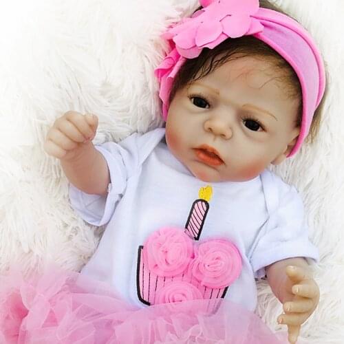 Bebe reborn whole body silicone baby reborn girl dolls toys for children gift 22inch 55cm newborn Baby Toy Doll gift