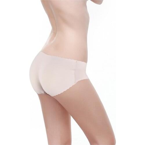 Buttock Panties Breathable Mesh Mid Rise Butt Lifter Underwear Seamless Floral Lace Trim Padded Panties Hip Enhancer Body Shaper