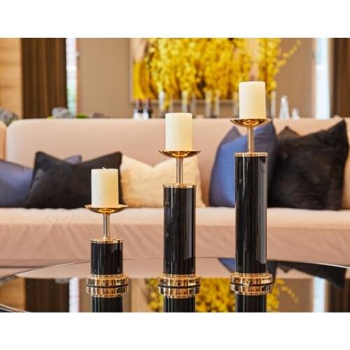 European Simple Luxury Candlestick Decoration Creative Modern Living Room Ceramic and Metal Classic Candle Holder