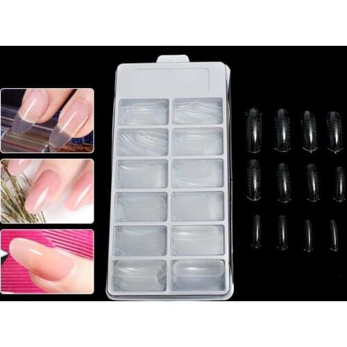 120Pcs Quick Building Mold Nail Tips Extension Form with Line for Acrylic UV Gel